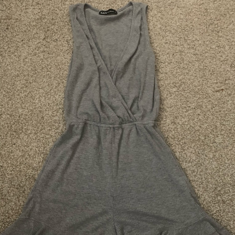 Grey Fitted Romper